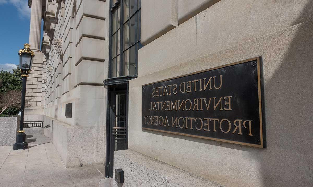 a placard on the EPA building